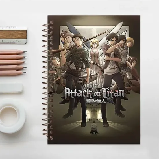 دفتر مشق مشایخ طرح حمله به تایتان Attack on Titan مدل انیمه سایز وزیری کد N137