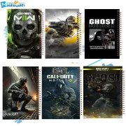 ست ۶ عددی دفتر مشق مشایخ طرح کالاف دیوتی Call of Duty با طراحی گیمینگ و اکشن کد NSET 3013