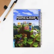 دفتر نقاشی مشایخ طرح ماینکرافت Minecraft کد C102 سایز وزیری با جلد طلقی و فنر مارپیچ