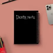 دفتر خط دار A4 مشایخ طرح Death Note دفترچه مرگ با جلد طلقی فنر مارپیچ و جلد پشت چوبی کد AF105