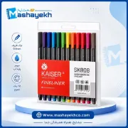 📋 🎨 فاین لاینر 12 رنگ کایزر Kaiser مدل SK808 مناسب طراحی نقاشی و نوشتن رنگی